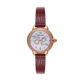 Emporio Armani Mia Mother of Pearl Dial Red Leather Strap Watch for Women - AR11646 Authentic Buy Shop Now