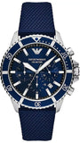 Emporio Armani World Explorer Chronograph Blue Dial Blue Nylon Strap Watch for Men - AR11588 Authentic Buy Shop Now