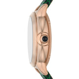 Emporio Armani Mia Meccanico Mother of Pearl Dial Green Leather Strap Watch for Women - AR60073 Authentic Buy Shop Now