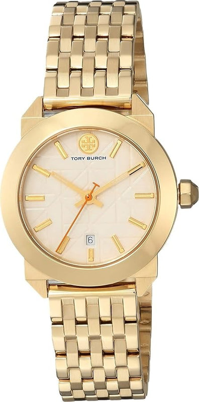 Tory Burch Whitney White Dial Gold Steel Strap Watch for Women - TBW8000 Authentic Buy Shop Now