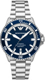Emporio Armani cBlue Dial Silver Steel Strap Watch for Men - AR60079 Authentic Buy Shop Now