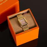 Tory Burch Eleanor Mother of Pearl Pink Dial Gold Steel Strap Watch for Women - TBW1077 Authentic Buy Shop Now