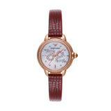 Emporio Armani Mia Mother of Pearl Dial Red Leather Strap Watch for Women - AR11646 Authentic Buy Shop Now