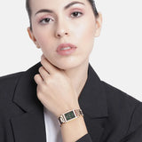 Emporio Armani Genni Green Dial Rose Gold Steel Strap Watch for Women - AR11641 Authentic Buy Shop Now