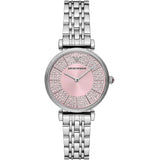 Emporio Armani Gianni T-Bar Pink Dial Silver Steel Strap Watch for Women - AR11686 Authentic Buy Shop Now