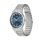Hugo Boss Candor Blue Dial Silver Steel Strap Watch for Men - 1514076 Authentic Buy Shop Now