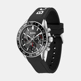 Hugo Boss Runner Chronograph Black Dial Black Silicone Strap Watch for Men - 1514141 Authentic Buy Shop Now