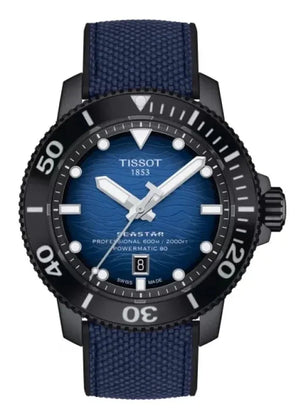 Tissot Seastar 2000 Professional Powermatic 80 Blue Dial Blue Nylon Strap Watch for Men - T120.607.37.041.00 Authentic Buy Shop Now