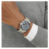 Hugo Boss Strike Chronograph Blue Dial Silver Steel Strap Watch for Men - 1514240 Authentic Buy Shop Now