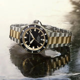 Emporio Armani Sea Explorer Black Dial Two Tone Steel Strap Watch for Men - AR60089 Authentic Buy Shop Now