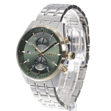 Hugo Boss Skytraveller Chronograph Green Dial Silver Steel Strap Watch for Men - 1514195 Authentic Buy Shop Now