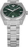 Emporio Armani Frederico Analog Green Dial Silver Steel Strap Watch for Men - AR11621 Authentic Buy Shop Now