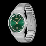 Hugo Boss Candor Green Dial Silver Steel Strap Watch for Men - 1514079 Authentic Buy Shop Now