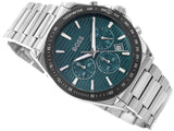 Hugo Boss Strike Chronograph Green Dial Silver Steel Strap Watch for Men - 1514241 Authentic Buy Shop Now