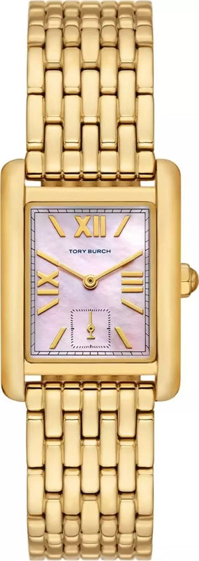 Tory Burch Eleanor Mother of Pearl Pink Dial Gold Steel Strap Watch for Women - TBW1077 Authentic Buy Shop Now