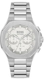 Hugo Boss Taper Chronograph White Dial Silver Steel Strap Watch for Men - 1514087 Authentic Buy Shop Now