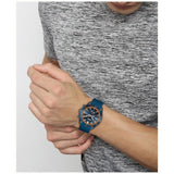 Hugo Boss Runner Chronograph Blue Dial Blue Silicone Strap Watch for Men - 1514142 Authentic Buy Shop Now
