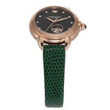 Emporio Armani Mia Meccanico Mother of Pearl Dial Green Leather Strap Watch for Women - AR60073 Authentic Buy Shop Now