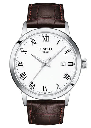 Tissot T Classic Dream Quartz White Dial Brown Leather Strap Watch for Men - T129.410.16.013.00 Authentic Buy Shop Now