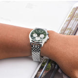 Emporio Armani Antonio Chronograph Green Dial Silver Steel Strap Watch for Men - AR11581 Authentic Buy Shop Now