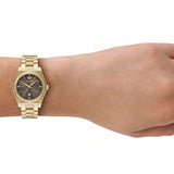 Emporio Armani Federica Brown Dial Gold Steel Strap Watch for Women - AR11700 Authentic Buy Shop Now