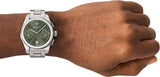 Emporio Armani Federico Chronograph Green Dial Silver Steel Strap Watch for Men - AR11640 Authentic Buy Shop Now