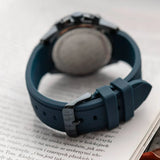 Hugo Boss Runner Chronograph Blue Dial Blue Silicone Strap Watch for Men - 1514142 Authentic Buy Shop Now