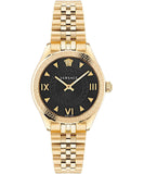 Versace Hellenyium Quartz Black Dial Gold Steel Strap Watch for Women - VE2S00622 Authentic Buy Shop Now