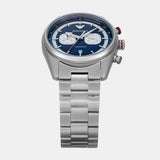 Emporio Armani Racer Chronograph Blue Dial Silver Steel Strap Watch for Men - AR11676 Authentic Buy Shop Now