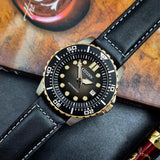Citizen Mechanical Automatic Black Dial Black Leather Strap Watch for Men - NJ0176-10E Authentic Buy Shop Now