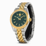 Versace V-Code Analog Green Dial Two Tone Steel Strap Watch for Women - VE8I00424 Authentic Buy Shop Now