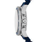 Emporio Armani World Explorer Chronograph Blue Dial Blue Silicone Strap Watch for Men - AR11696 Authentic Buy Shop Now