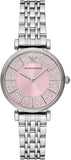 Emporio Armani Gianni T-Bar Pink Dial Silver Steel Strap Watch for Women - AR11686 Authentic Buy Shop Now