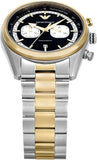 Emporio Armani Racer Chronograph Black Dial Two Tone Steel Strap Watch for Men - AR11678 Authentic Buy Shop Now