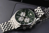 Emporio Armani Antonio Chronograph Green Dial Silver Steel Strap Watch for Men - AR11581 Authentic Buy Shop Now