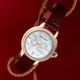 Emporio Armani Mia Mother of Pearl Dial Red Leather Strap Watch for Women - AR11646 Authentic Buy Shop Now