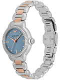 Emporio Armani Three Hand Blue Dial Two Tone Steel Strap Watch for Women - AR11597 Authentic Buy Shop Now