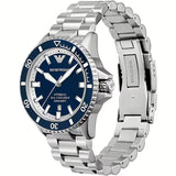 Emporio Armani cBlue Dial Silver Steel Strap Watch for Men - AR60079 Authentic Buy Shop Now