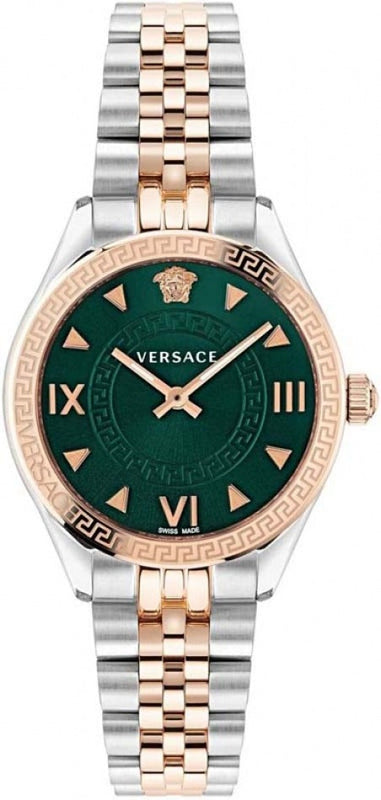 Versace Hellenyium Quartz Green Dial Two Tone Steel Strap Watch for Women - VE2S00422 Authentic Buy Shop Now