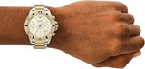 Emporio Armani World Explorer Chronograph Cream Dial Two Tone Steel Strap Watch for Men - AR11606 Authentic Buy Shop Now