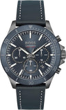 Hugo Boss Troper Chronograph Blue Dial Blue Leather Strap Watch for Men - 1514056 Authentic Buy Shop Now