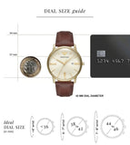 Emporio Armani Minimalist Quartz Gold Dial Brown Leather Strap Watch for Men - AR11610 Authentic Buy Shop Now