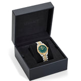 Versace V-Code Analog Green Dial Two Tone Steel Strap Watch for Women - VE8I00424 Authentic Buy Shop Now