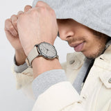 Emporio Armani Luigi Beige Dial Beige Leather Strap Watch for Men - AR11116 Authentic Buy Shop Now