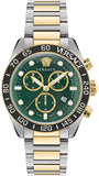 Versace Greca Dome Chronograph Green Dial Two Tone Steel Strap Watch for Men - VE6K00423 Authentic Buy Shop Now