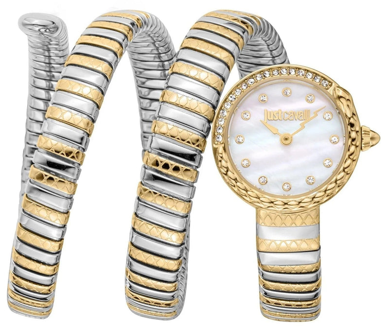 Just Cavalli Enchanting Mother of Pearl Dial Two Tone Steel Strap Watch for Women - JC1L302M0055 Authentic Buy Shop Now