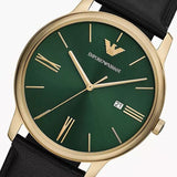 Emporio Armani Minimalist Green Dial Black Leather Strap Watch for Men - AR11601 Authentic Buy Shop Now