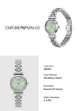Emporio Armani Gianni T Bar Green Dial Silver Steel Strap Watch for Women - AR11667 Authentic Buy Shop Now