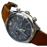 Emporio Armani Zeta Chronograph Gray Dial Brown Leather Strap Watch for Men - AR11080 Authentic Buy Shop Now