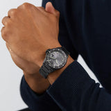 Emporio Armani World Explorer Black Dial Black Steel Strap Watch for Men - AR11398 Authentic Buy Shop Now